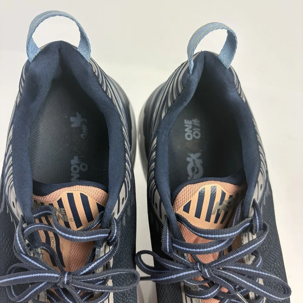 Hoka One One Bondi 6 W Running Shoes Womens 11 Navy Cantaloupe Sneakers
